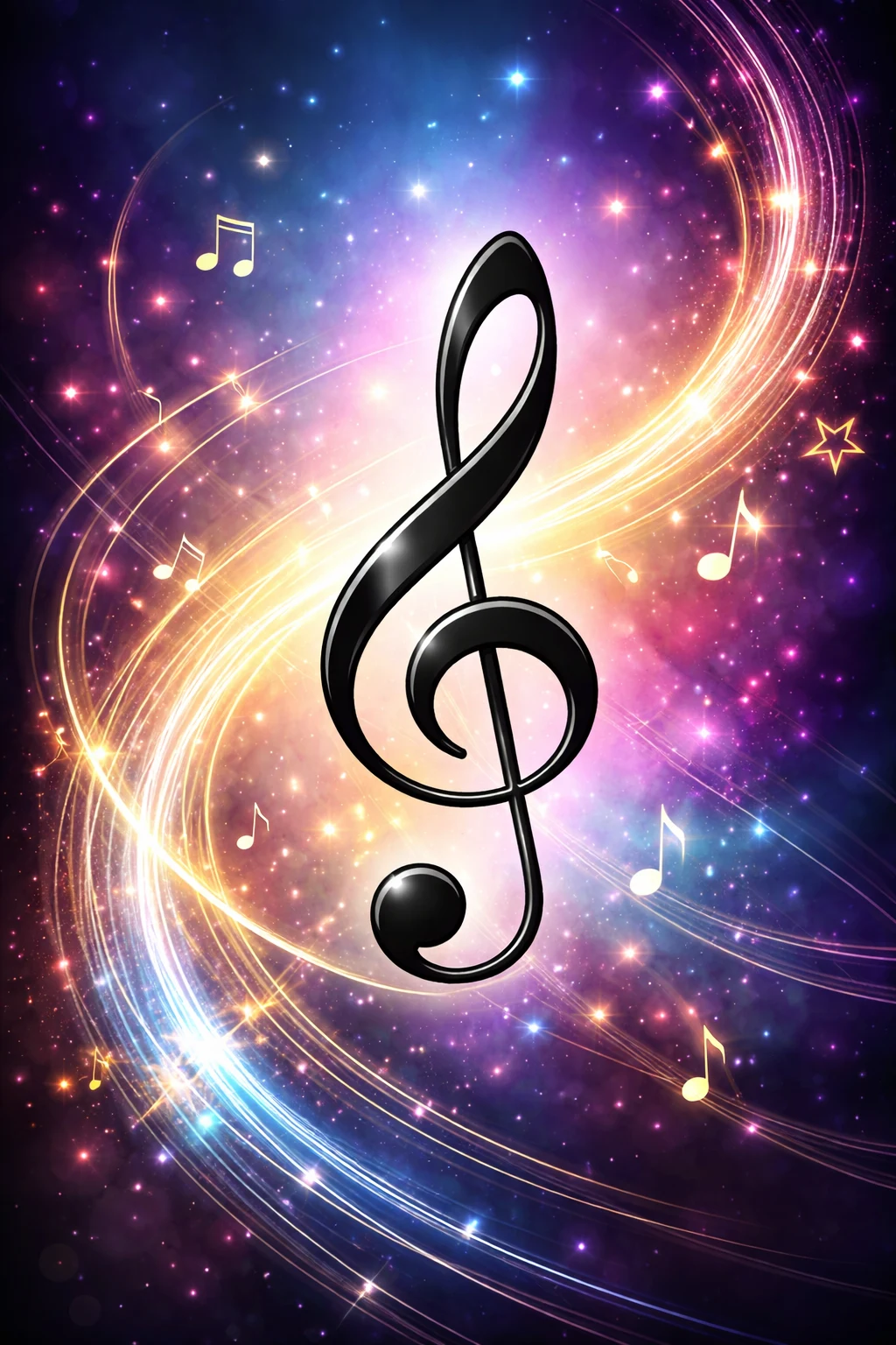 Colourful treble clef